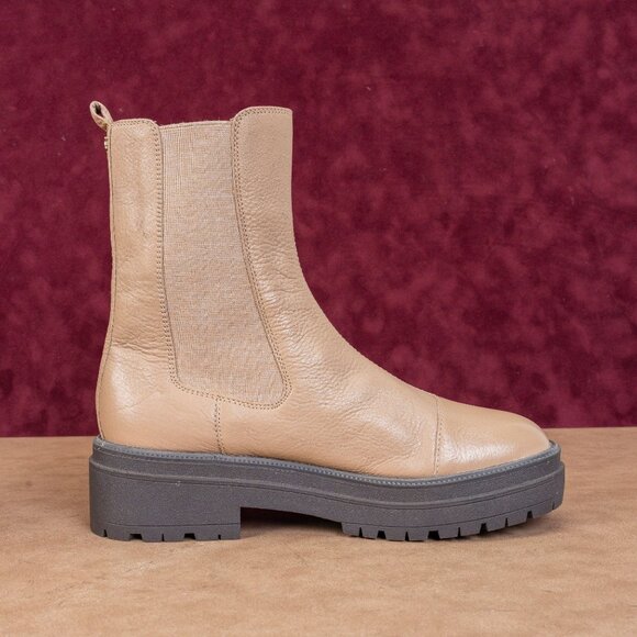 Sam Edelman Wmn Wellington Sesame Leather Festival Chelsea Platform Boots sz 10 - Picture 9 of 9